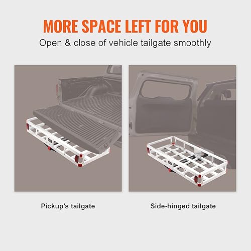 Miniatura 6 de VEVOR Transportador de carga de enganche de 49.4 x 22.4 x 7.1 pulgadas, capacidad de carga de 500 libras, cesta de carga montada en enganche de