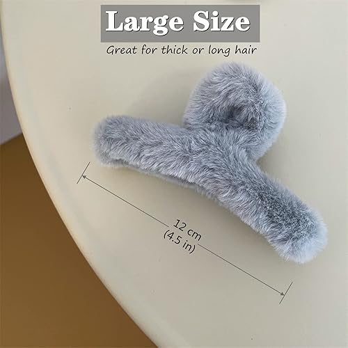 Miniatura 4 de Pinzas para el pelo mullidas, 7 pinzas de leopardo y pinzas grandes de 4.5 pulgadas para cabello grueso, pinzas de pelo esponjosas para mujeres