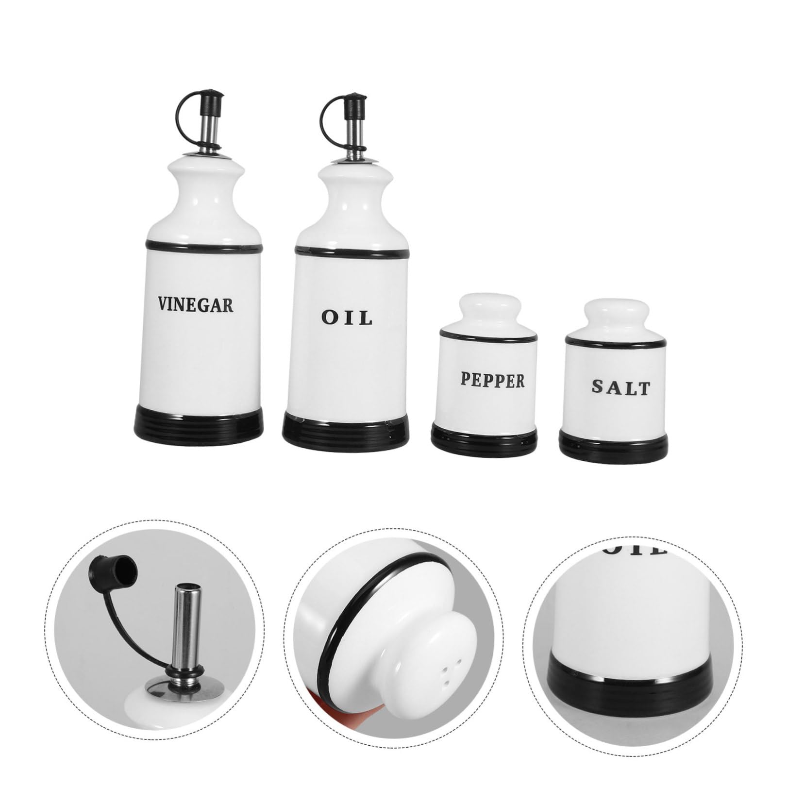 Alipis 4 Piezas Aceite Cerámicas para Cocina Multiusos para Vinagre Aceite y Especias Accesorios Decorativos para Cocinas Artísticas
