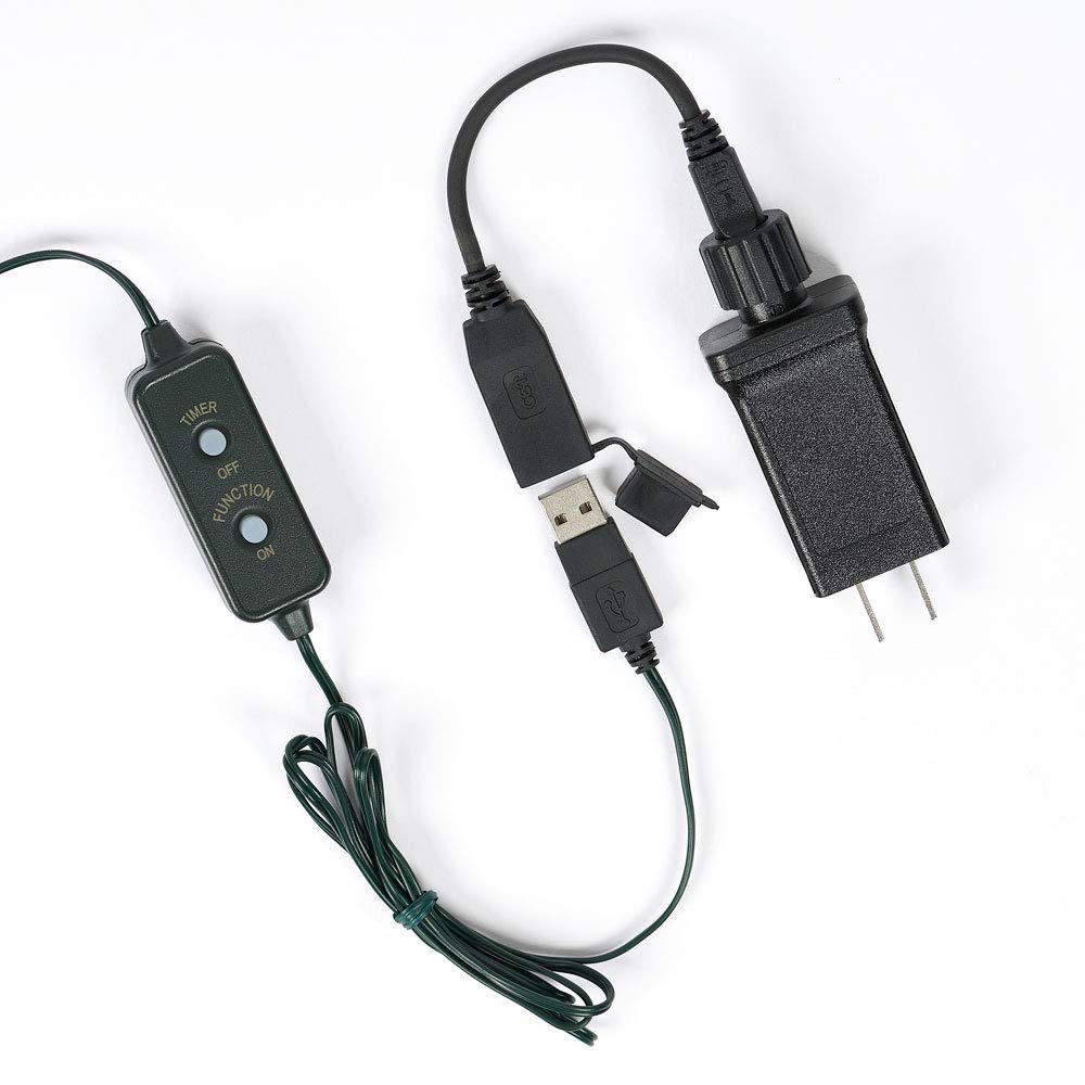 Roman przez port USB 500 Superbright LED (12,5 m) Zielony przewód wielofunkcyjny z timerem - 9,5 x 5 zielony