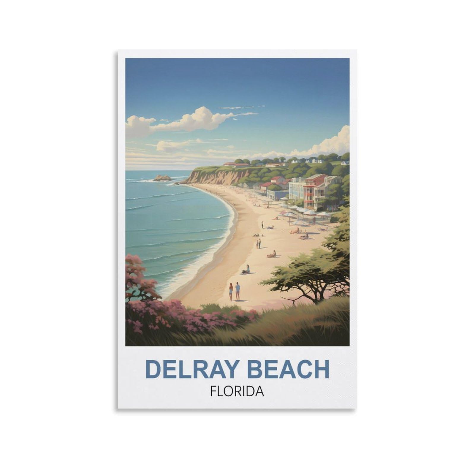 EZMLFA 5D DIY Diamond Painting Kit,Delray Beach Floridas Diamond Art Kits for Beginner,Gem Art Kits Round Drill for Home Wall Decor Gifts 50x60cm
