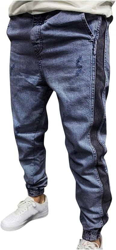 Amazon.com: Beshion Pantalones deportivos para hombre de corte ajustado, de  algodón, rectos, desgastados, a juego, elásticos, lavados, sueltos,  pantalones de mezclilla hip hop : Ropa, Zapatos y Joyería