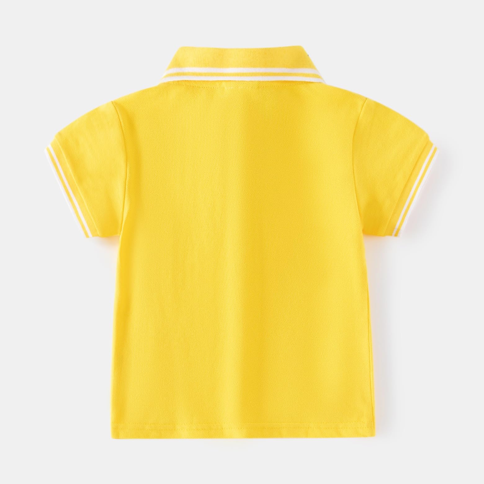 Toddler Baby Boys Polo T-Shirt Summer Fall Lapel Button Comfy Cotton Shirts Short Sleeve Tops 18 Months - 6 Years (Yellow,120/4-5 Y,Unisex,Big Kid,US,Age,4 Years,5 Years)
