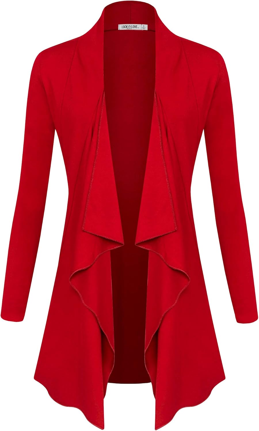 Lock and Love Women's Drape Front Open Cardigan Long Sleeve Irregular Hem S-5XL Plus Size - Image 2