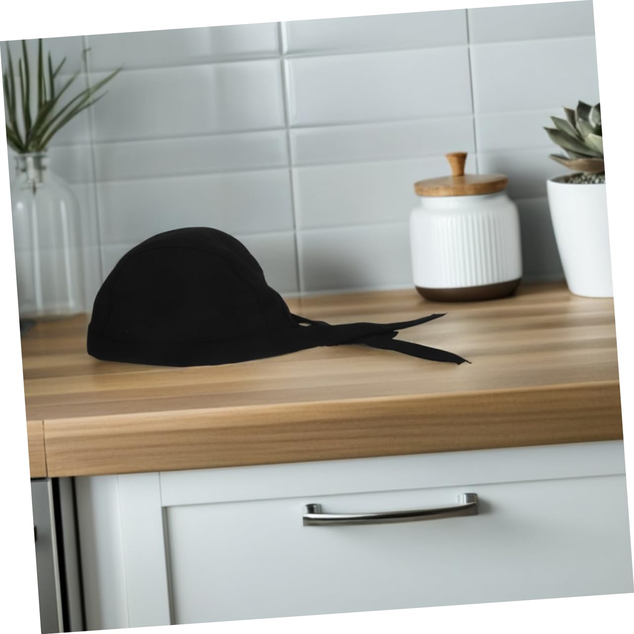 Cappello da Cuoco con Laccio, Regolabile, Unisex, Nero, 12 Pezzi
