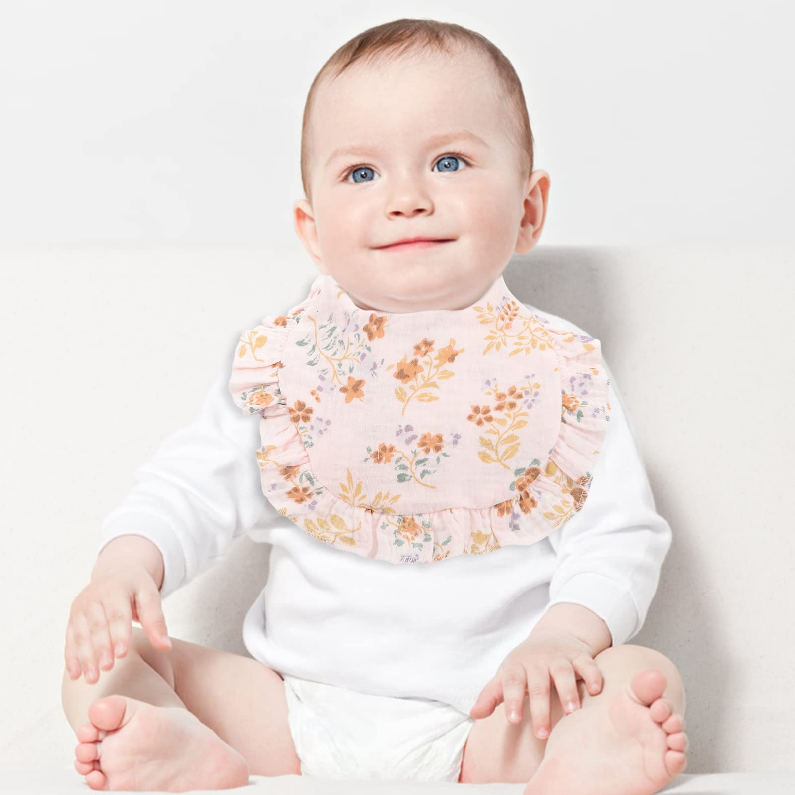 ULTECHNOVO 6 Stück Baumwoll Sabberlätzchen für Babys Saugfähig und Hautfreundlich Waschbare Musselin Lätzchen für Neugeborene und Kleinkinder Geschenk für Junge Eltern