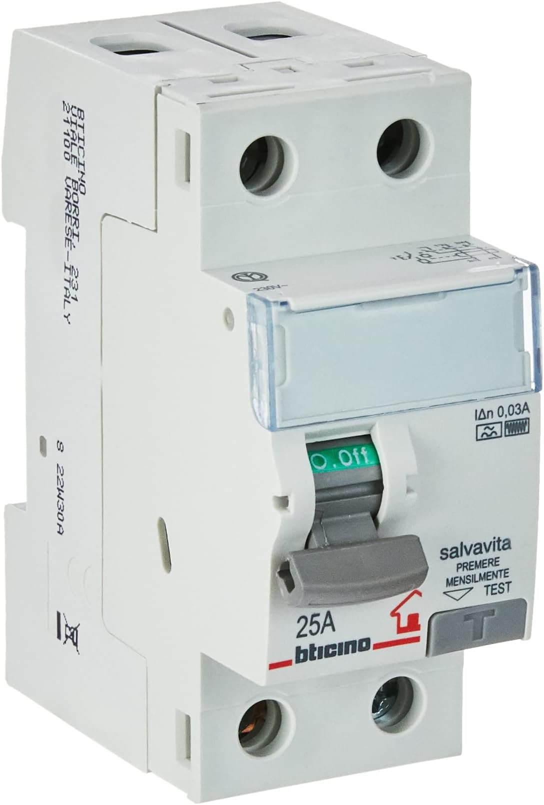 Bticino BTDIN LS Stroomonderbreker 1P N, 4,5 kA, Idn = 0,03 A