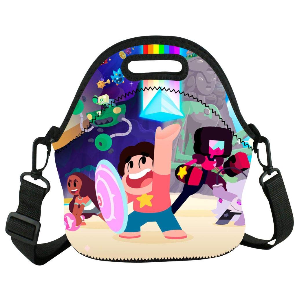 PPKIBYY2 Steven Universe Lunch Bag Large Insulated Reusable Neoprene Lunch Box Waterproof Tote Bento Bag With Zippe Handbag For Men, Women, Adults, Kids, Girls, Boys
