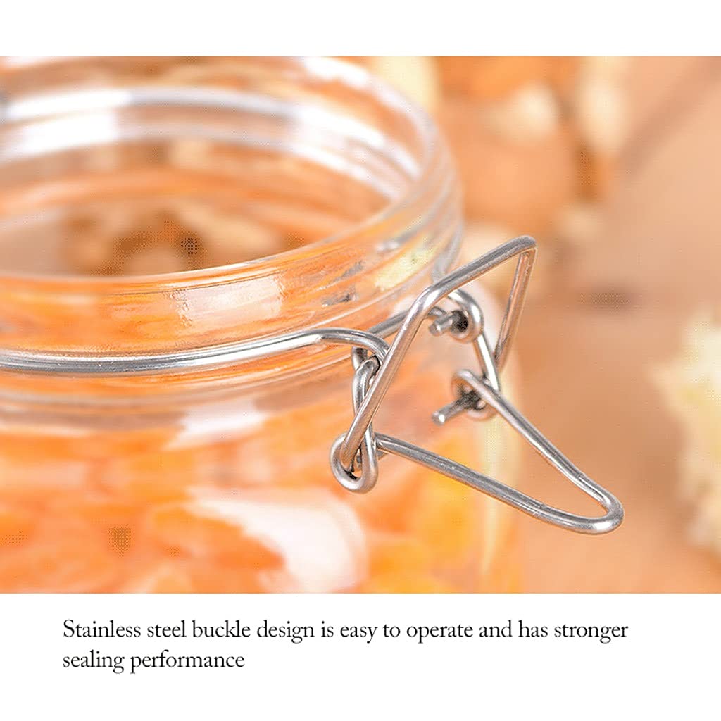 Almacenamiento de tarros de té Paquete de 3 frascos de vidrio transparente con tapas de sellado hermético Frascos de almacenamiento de boca ancha Juego de recipientes de cocina for miel, galletas, tar