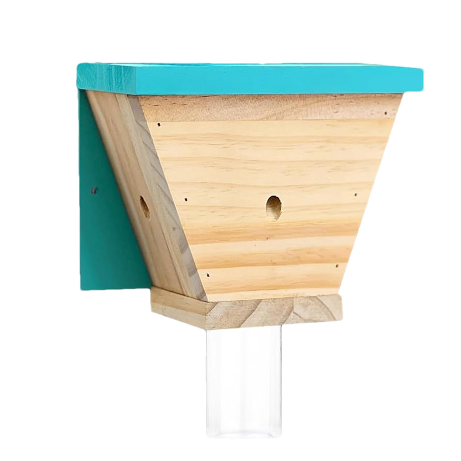 Piège à abeilles de charpentier en bois avec réservoir amovible pour maison et extérieur