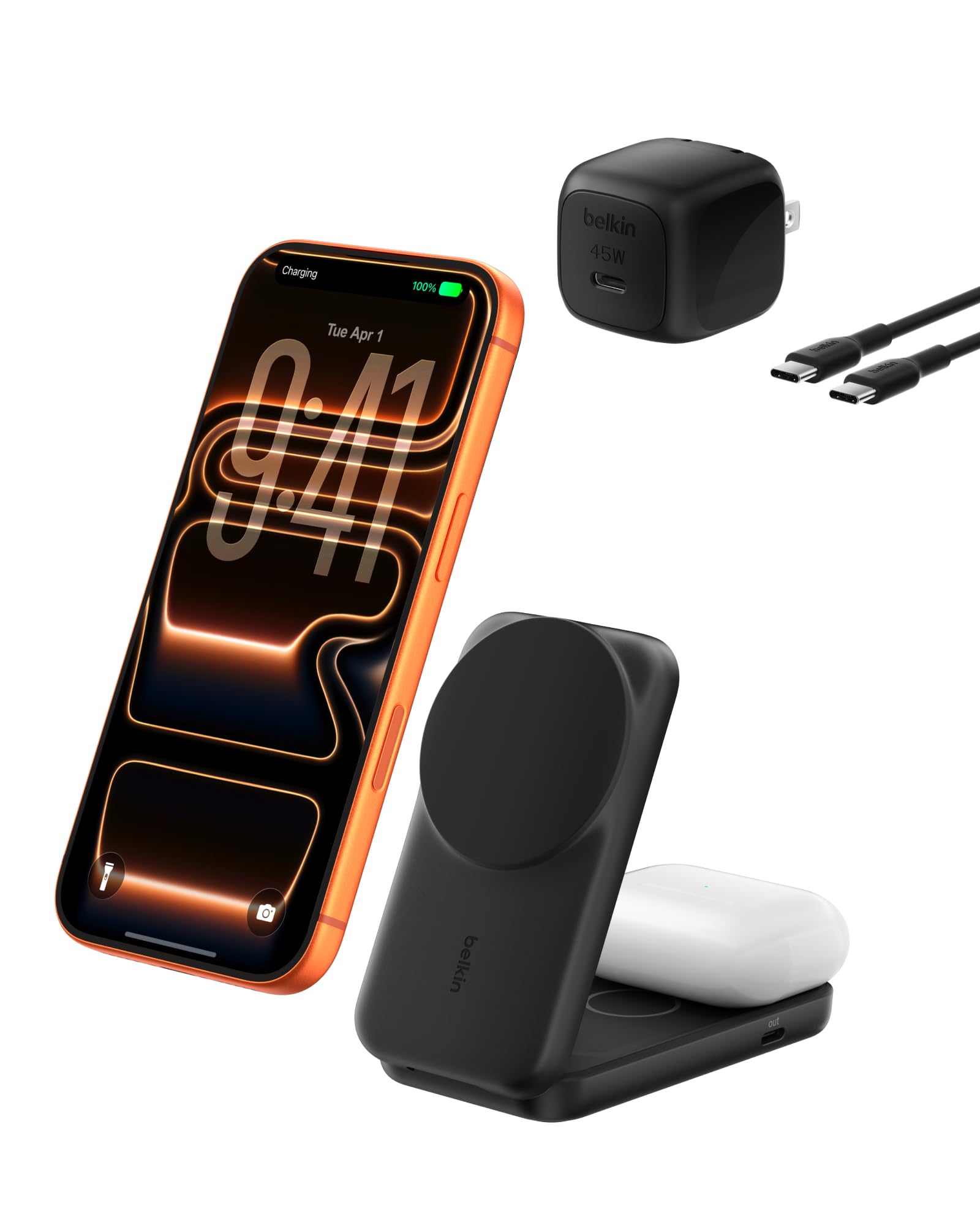 Belkin 2 in 1 Qi2対応 MagSafe充電器 Amazon.com: Belkin 2-in-1 Wireless Charging Pad w/ Qi2 15W +