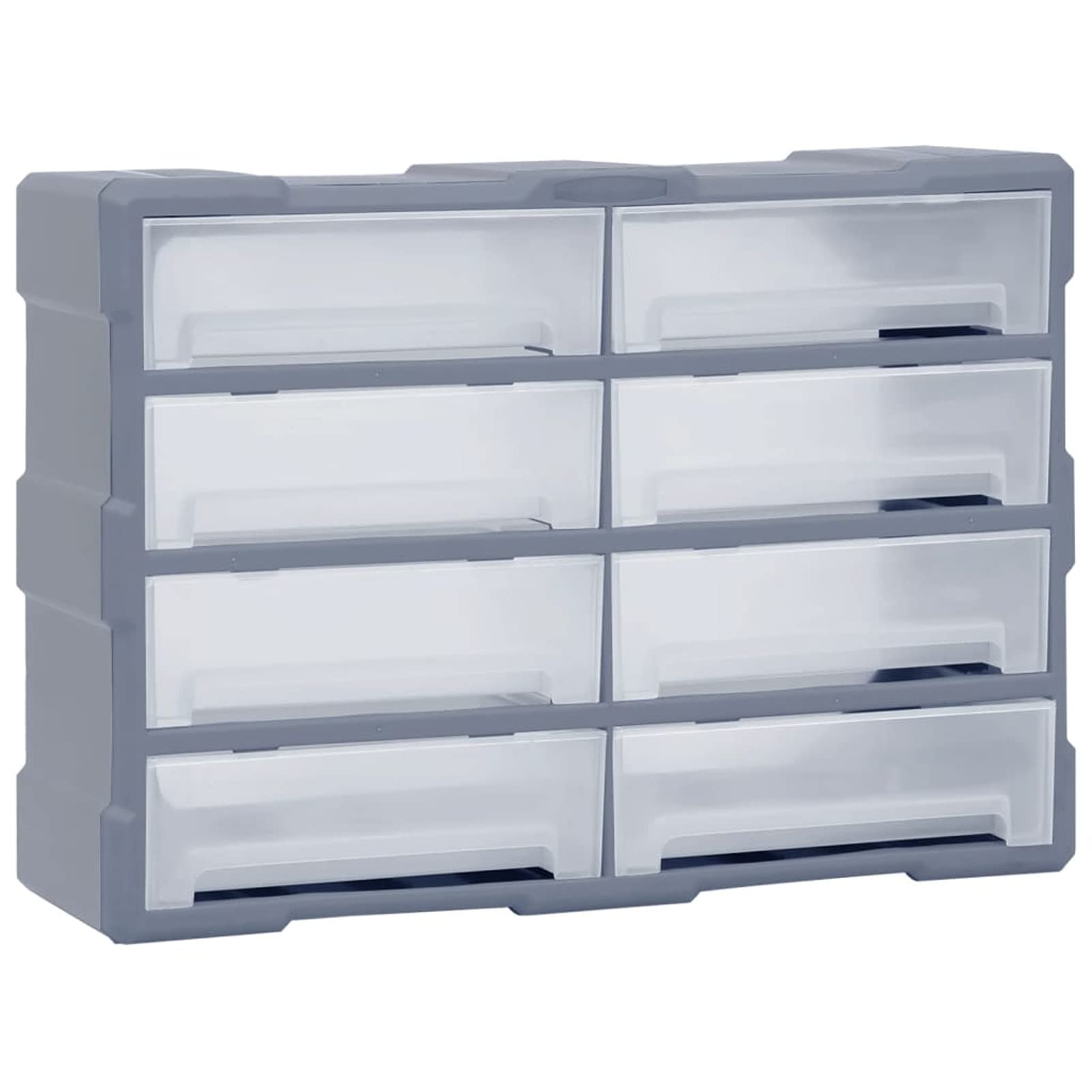 Tidyard Organizador Multicajones con 8 Cajones Grandes Caja de Almacenamiento Taller Herramientas Armario Pared Caja de Manualidades Gris 52x16x37 cm