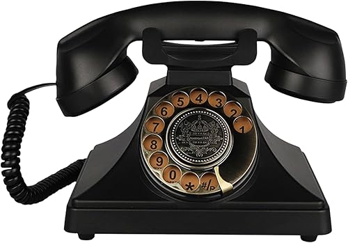 Miniatura 3 de Teléfono fijo retro, Teléfono vintage con cable, Teléfono antiguo de la década de 1930 con esfera giratoria para el hogar, Teléfonos de casa