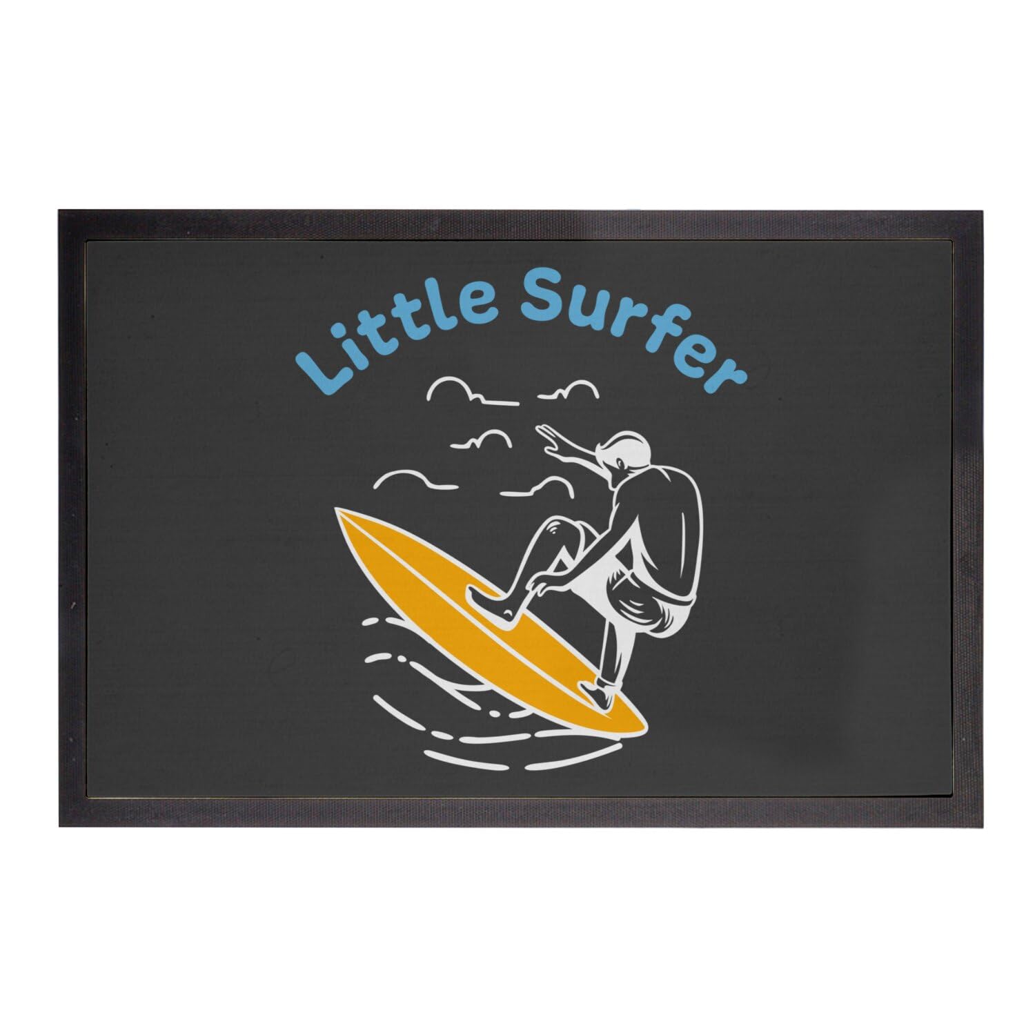 Paillasson noir Little Surfer tapis de propreté élégant 60x40