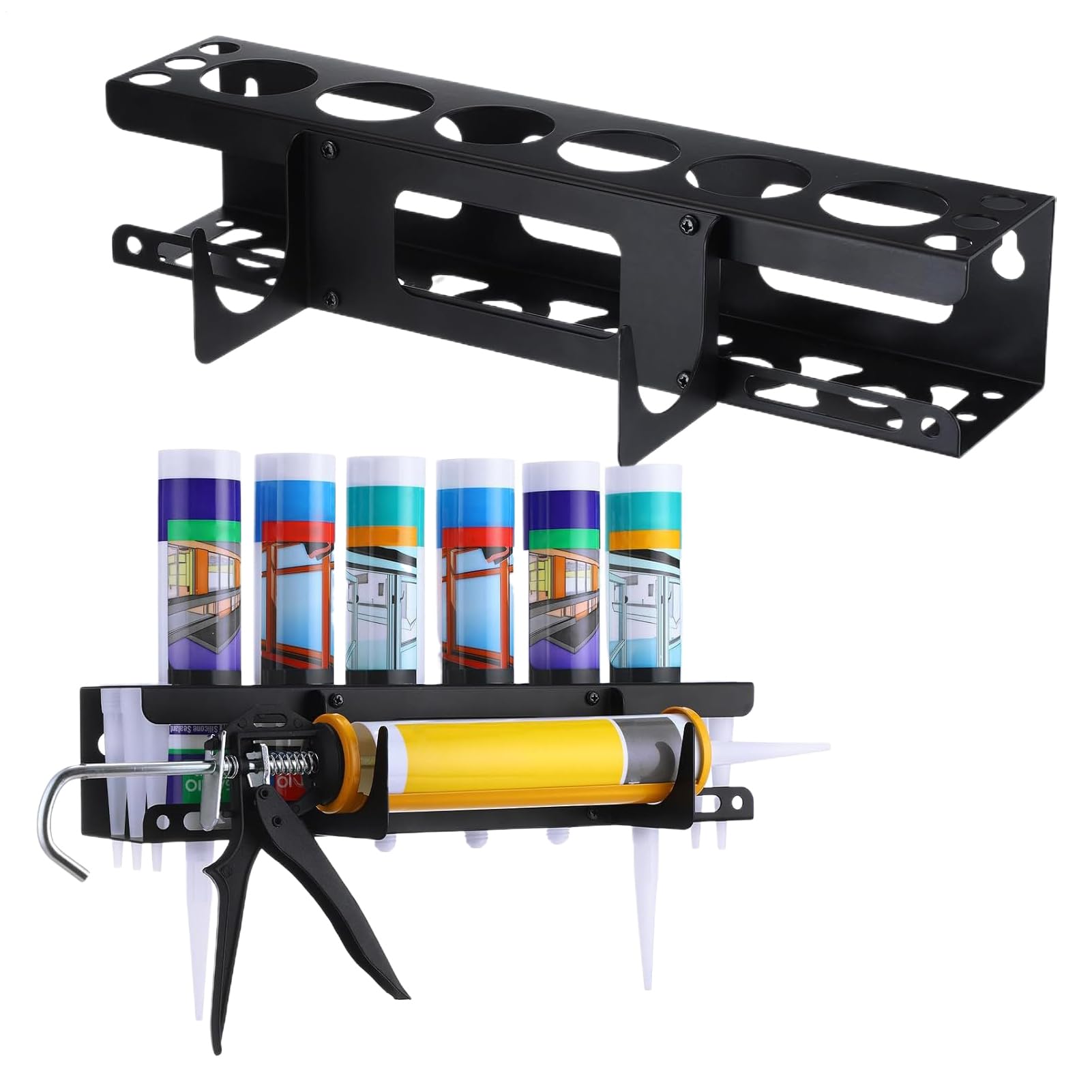 Support mural robuste pour tubes de mastic pour stopper le désordre - 8