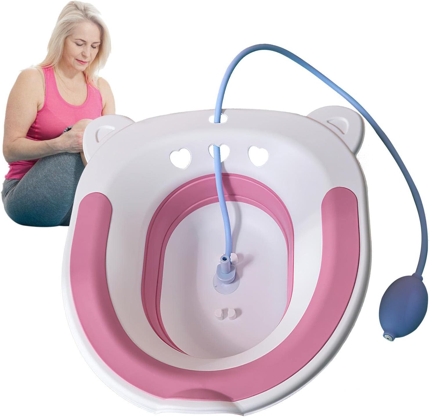 UTOYA Sitz Bath Kit For Women Collapsible Hemorrhoid Sitz Bath, Sits