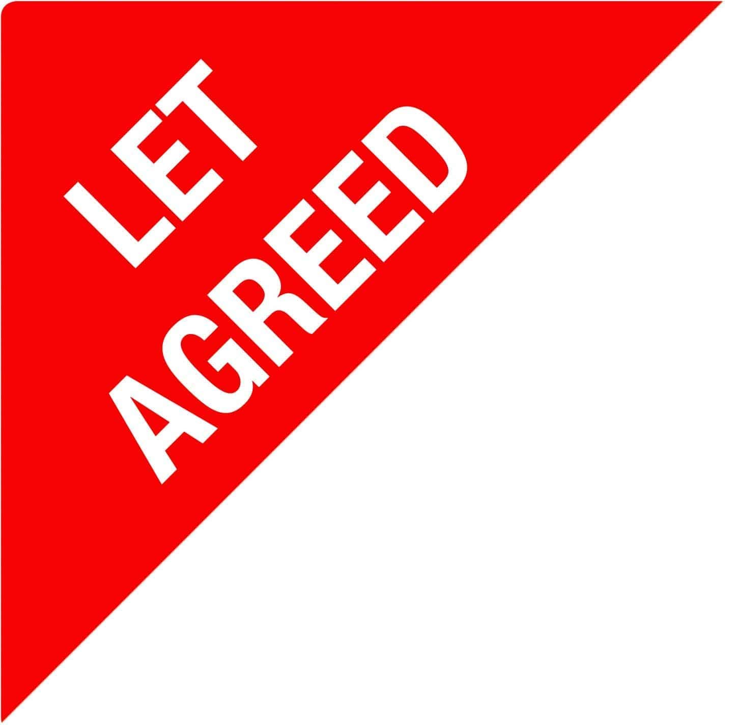 Permanent Adhesive - Estate Agent Stickers - 67 x 67 x 94mm Triangles, 100, Let Agreed