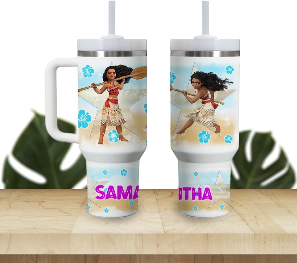Princesses Custom Kids Tumbler 40oz Personalized Name Insulated Bottle Water (POCAHONTAS)