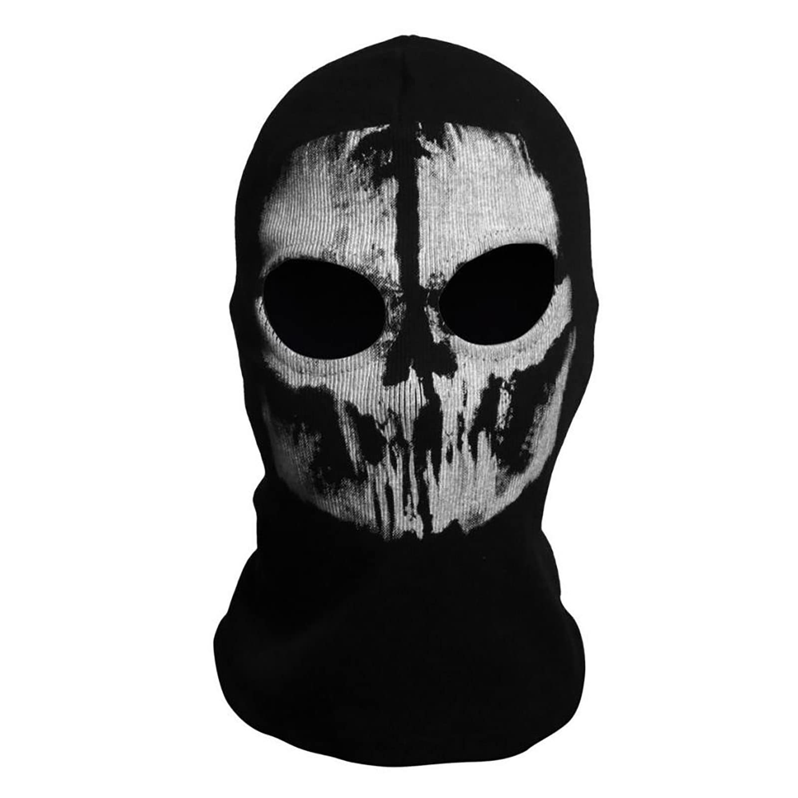 COD Ghost Mask Skull Balaclava MW2 Skeleton Costume Full Head Ski Snood Mask Knitted Windproof Warmer Headwear for Bike Skateboard Motorcycle Snowboard Outdoor Sport