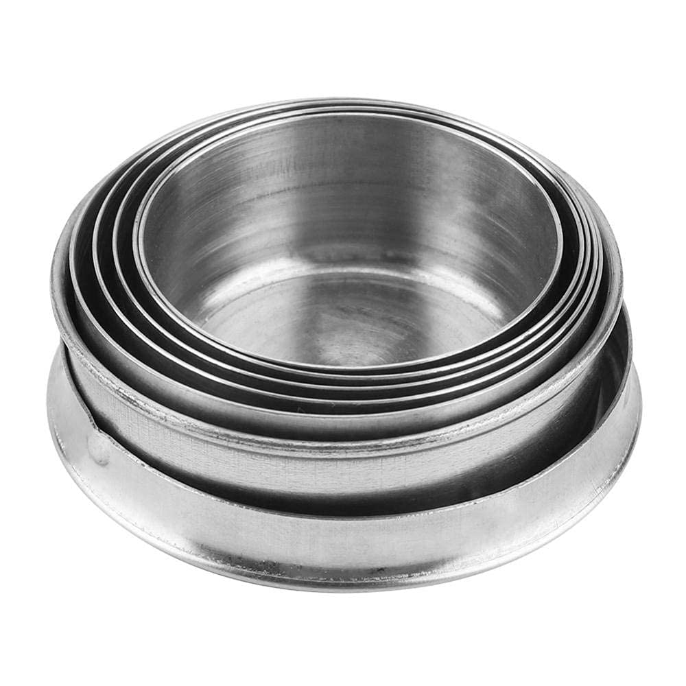 Fdit Taza plegable plegable al aire libre portátil del acero inoxidable para acampar que viaja con el llavero((6 plegables, 60ml))