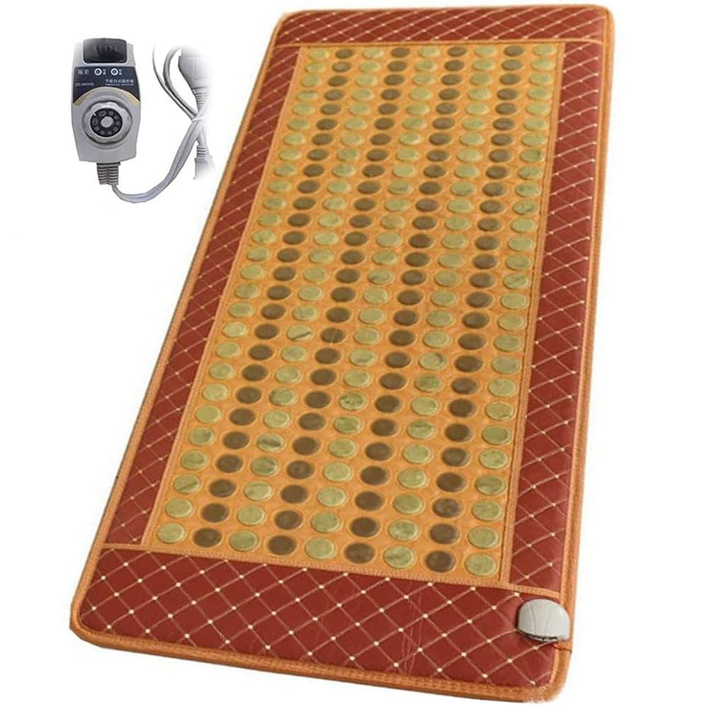 Far Infrared Heating Pad Natural Jade And Tourmaline Heating Mat Flexible Pad Bio Heat Mat For Back Full Body Heat Therapy With Jade For Body Back Pain, Adjustable Temp(Size:27.6 * 70.9 in)