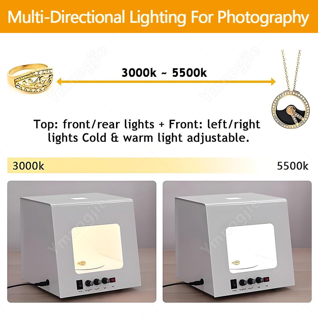 Mini Caja Luz para Estudio Fotográfico,Softbox Fotografía Joyas TB30