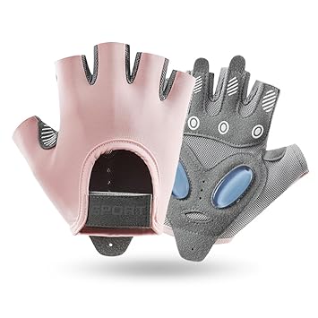 Proberos® Women Workout Gloves Crossfit Gym with Anti Slip Silione Pad Palm Design Compression Fitness Summer Breathable Fingerless Gloves, Size-M - image, photos