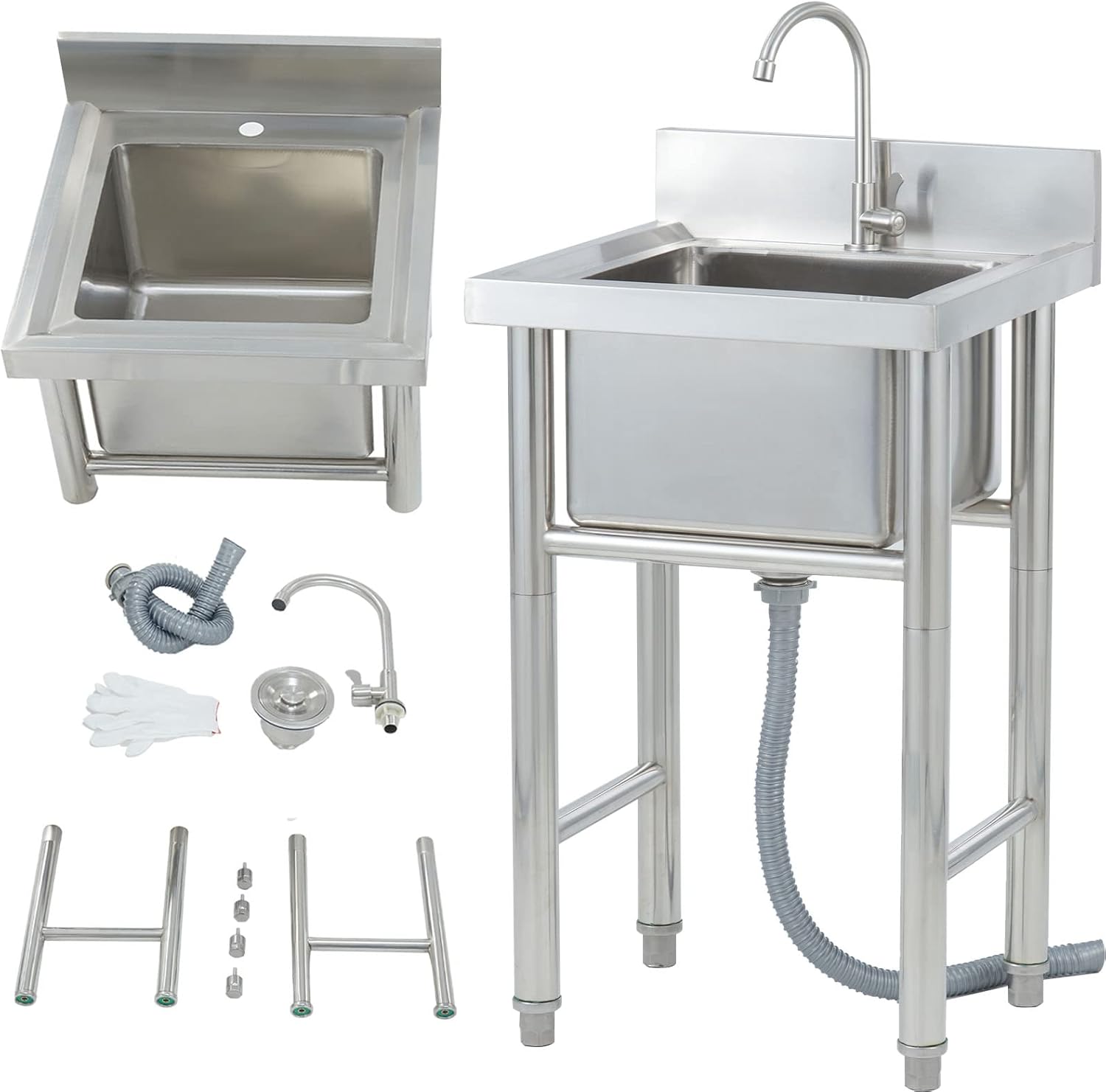 Stainless Steel Sink, Commercial 304 Stainless Steel Sink 1 Compartment