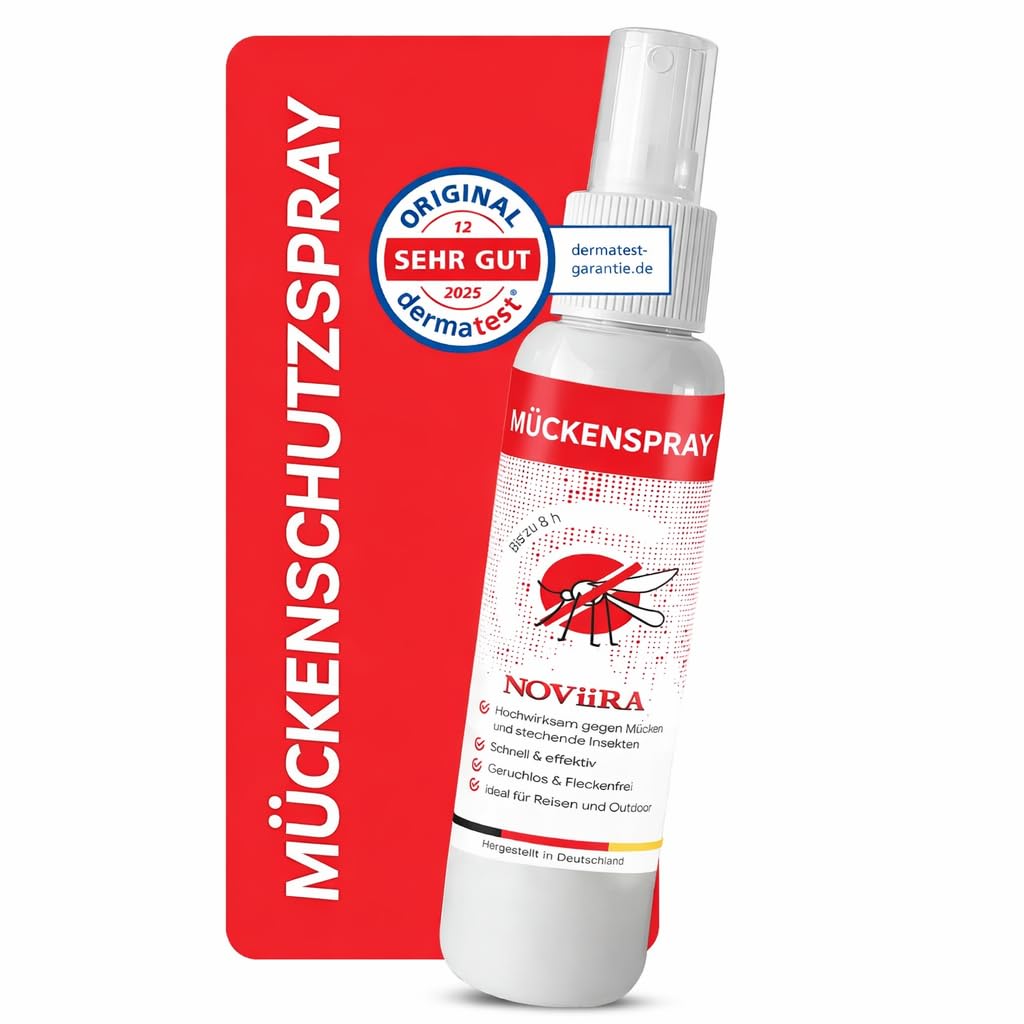 Mückenschutz 100 ml, schnellwirkender natürlicher Insektenschutz, hautverträglich und fleckenfrei für Reise, Outdoor und Alltag, Geraniol-Zitrus-Duft, Insektenspray, Mückenschutz Haut, Mückenspray