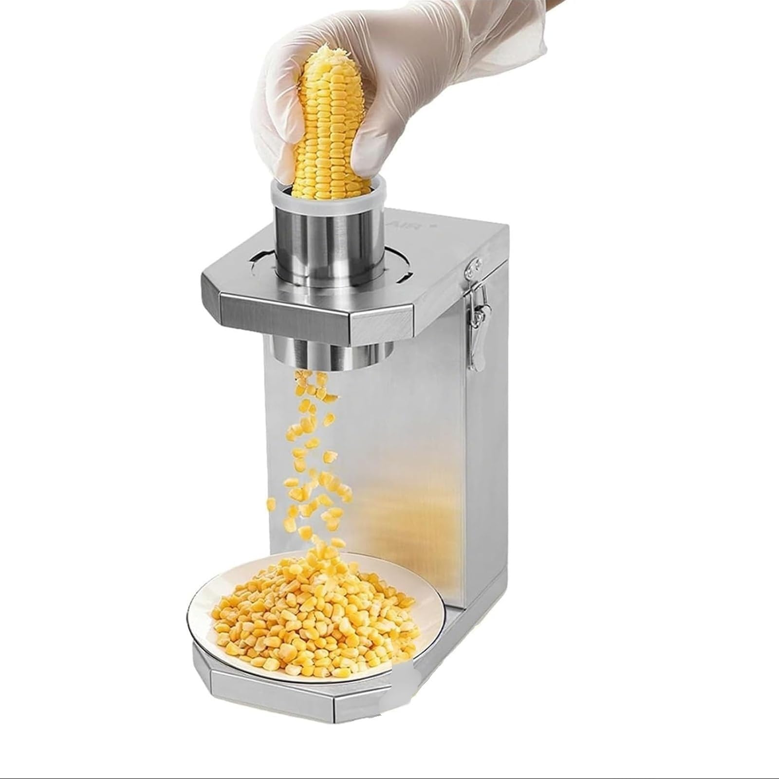 Macchina elettrica trebbiatrice per mais, spogliarellista automatica con ugello di alimentazione da 6,5 cm, lama rimovibile per mais fresco e cotto, gadget essenziale da cucina