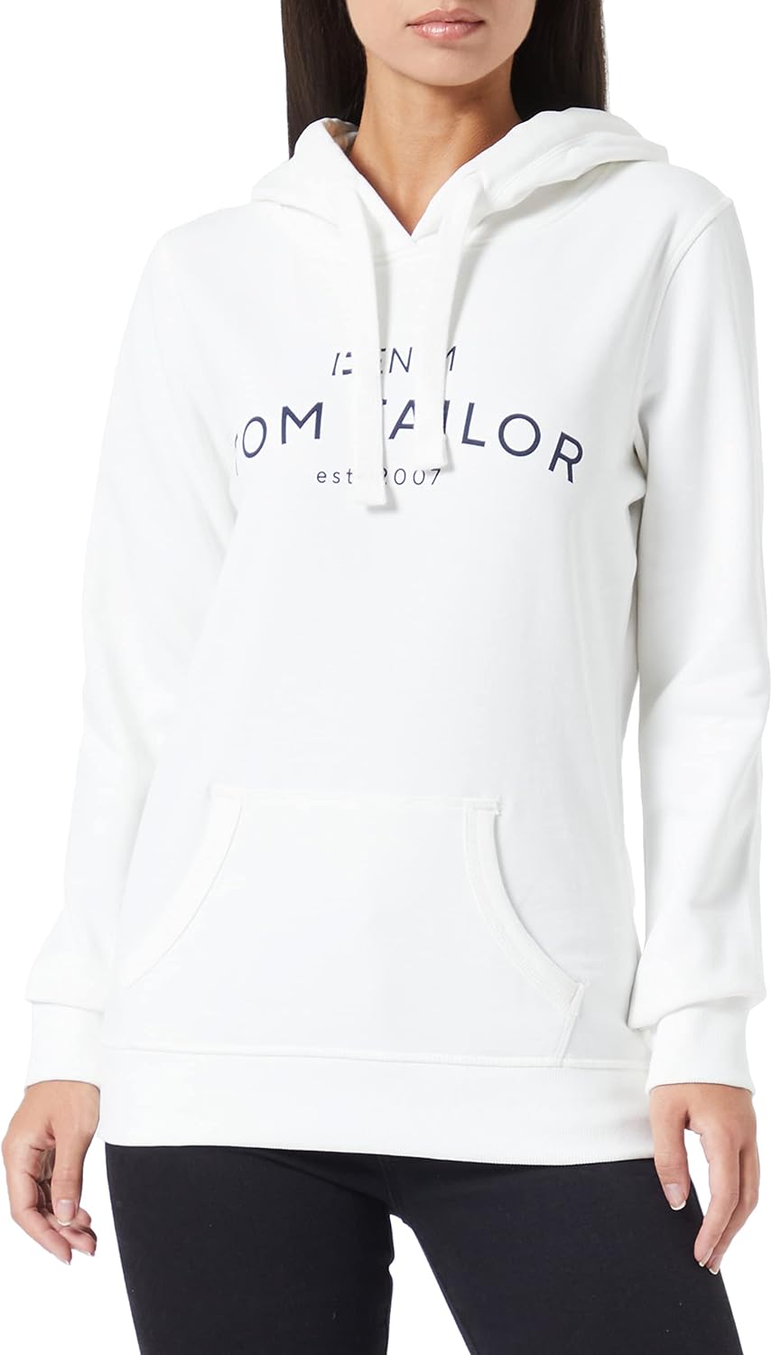 TOM TAILOR Denim Felpa da Donna con Maglia a Maniche Lunghe e Struttura, 10332-off White, XS
