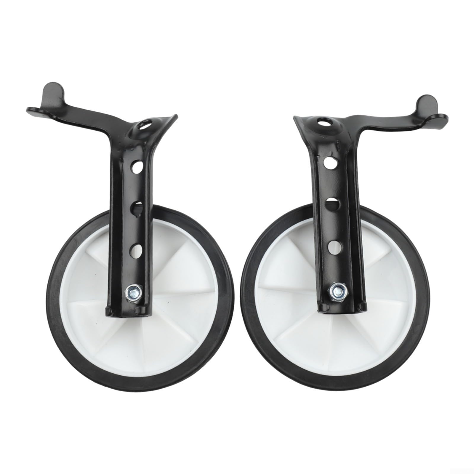 Multi-Speed Bike Training Wheels Set, Adjustable 16-24 Inch Stabilisers Made of Stainless Steel and Plastic for Beginners(Black)