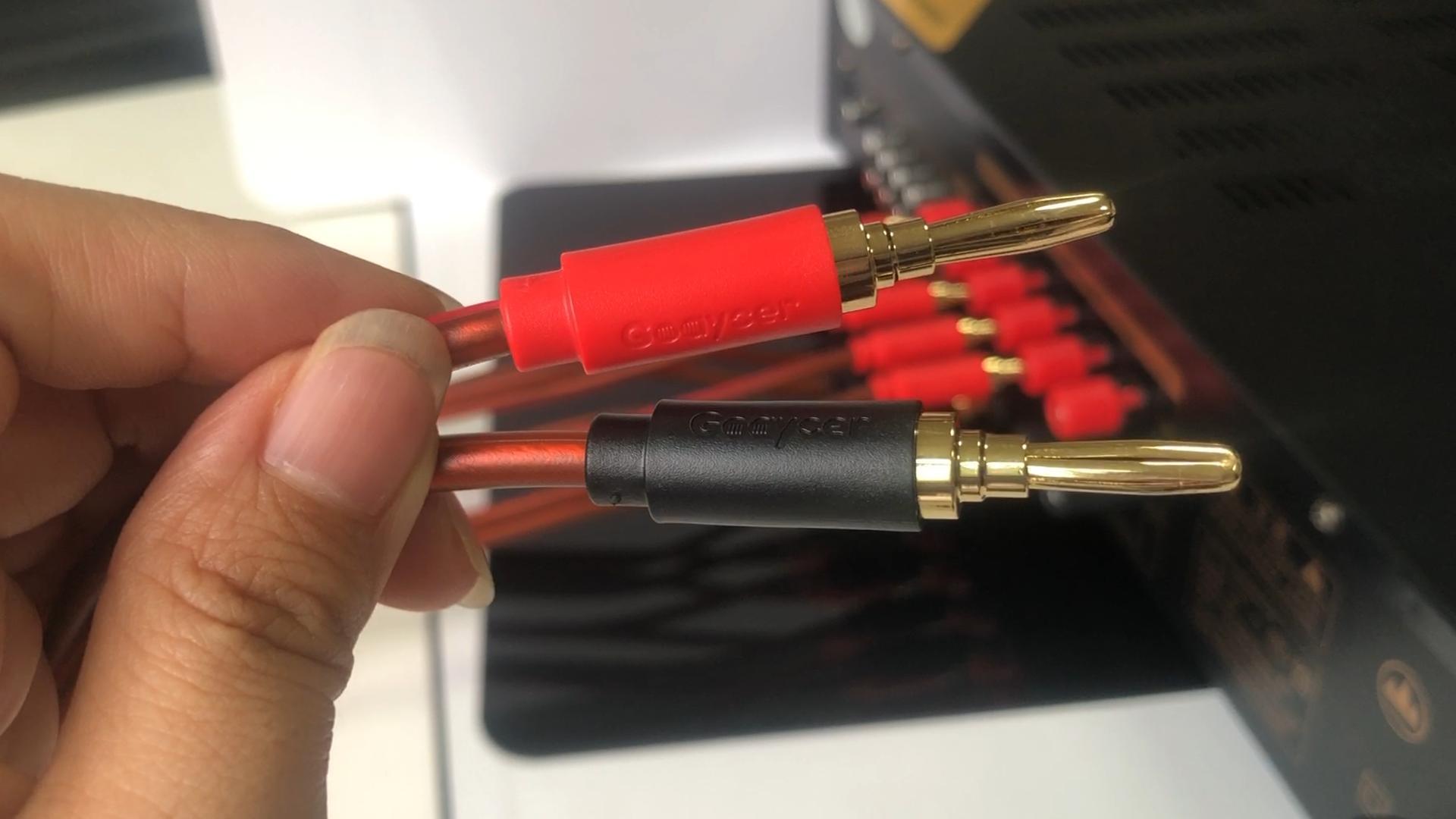 Image of Speaker Wire with Banana Plugs,14 Gauge Speaker Cables, Oxygen-Free Copper(OFC),2 Pack /6.6Feet