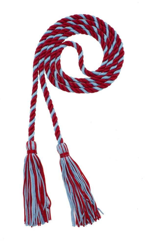 Tassel Depot Graduation Honor Cord - Red/Light Blue - Every School Color Available - Made In Usa