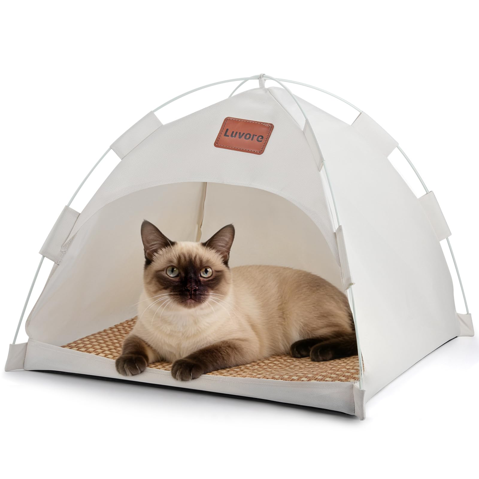 Luvore Cat Tent Cat Cave Bed 2 in 1, Portable Pet Tent House, No installation required, Breathable Kitten Nest Detachable Washable for Cats & Puppies 58x58x48cm