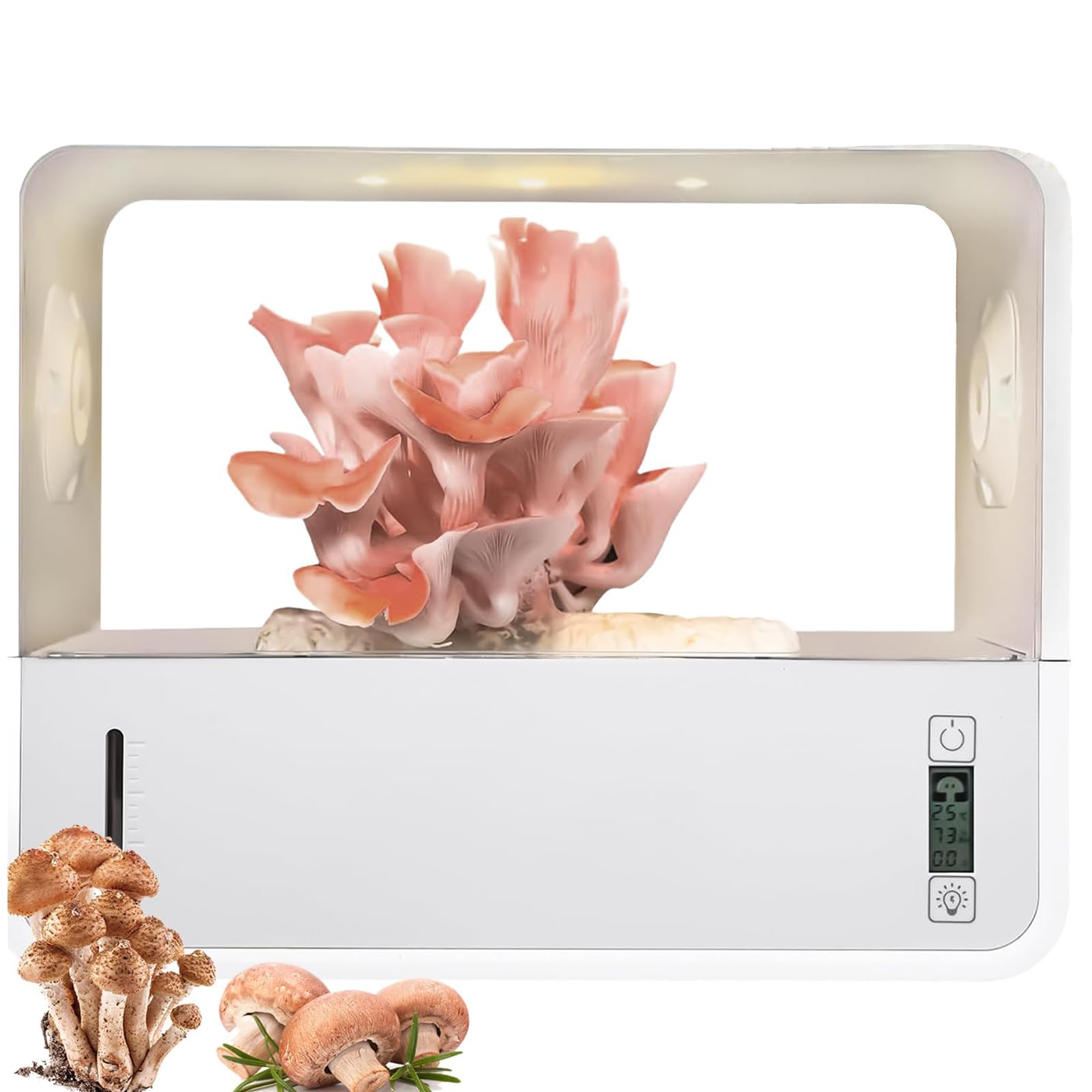 Kit de culture de champignons – Système de culture d'intérieur avec contrôle de la température, contrôle de l'humidité, lumière LED et écran OLED pour cultiver des champignons d'huîtres, shiitake et