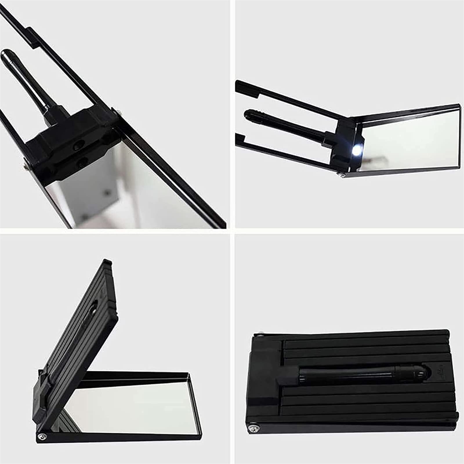 Miroir d'inspection portable avec lumière, télescopique réglable pour véhicule et usage industriel