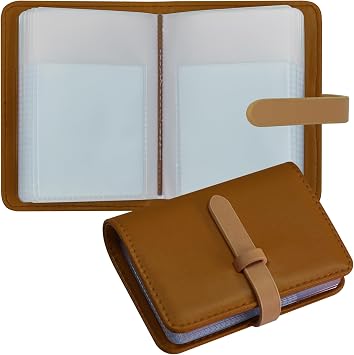 Credit Card Holder with 40 Suitable Slot, ID Card Case PU Leather Wallet for Women Men Business Organiser Pocket Little Brown
