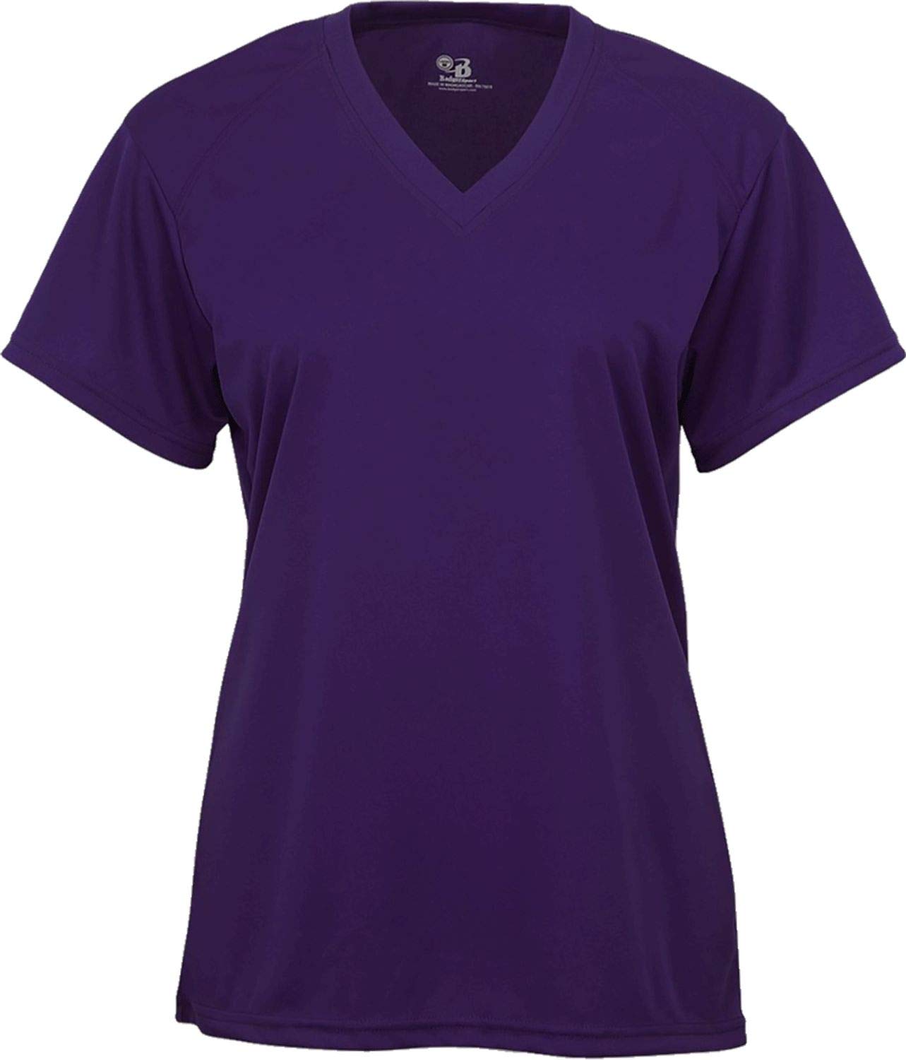 Badger Sports B-Core Ladies' V-Neck Tee Purple Large