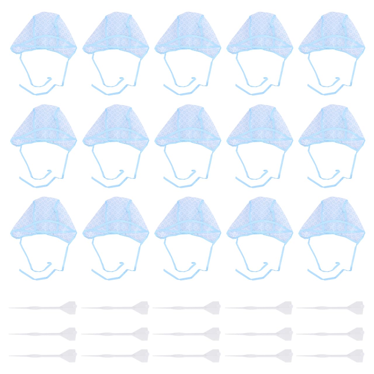 30Pcs Hair Highlight Cap Kit, Salon Hair Coloring Dye Cap Highlight Tipping Cap with Plastic Hooks for Salon Home (Blue)
