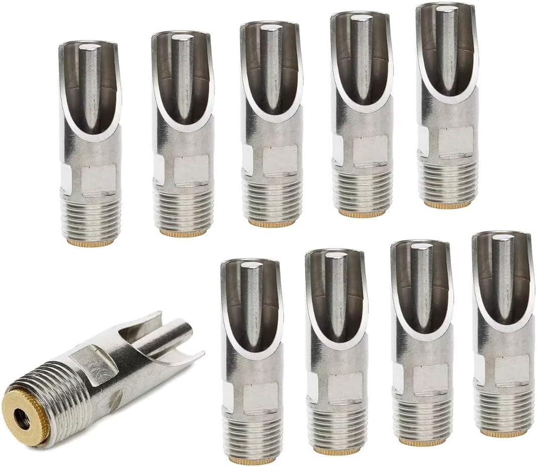 Baimeixun Pack of 10 Stainless Steel NPT 1/2" Automatic Pig Nipple Drinker for Sows Piglets Drinking