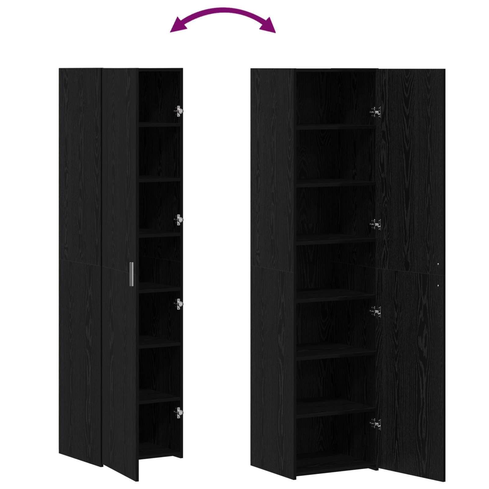 vidaXL Credenza Rovere Nero 45 x 42,5 x 185 cm