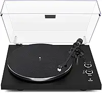 ANVAR VEDO Vinil Player Bluetooth - Toca Discos com Transmissão Sem Fio, Mesa Giratória, Braço de Canto Ajustável, Som de Alta para 7/10/12 Polegadas, Design Retro e Moderno para Presente 110V/220V