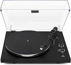 VEDO Toca-Discos Profissional com Bluetooth Bidirecional para Vinis 7/10/12 Polegadas, 2 Velocidades (33/45 RPM), Saída RCA, Design em Madeira e Adaptador 12V Incluso - Colecionadores 110V/220V