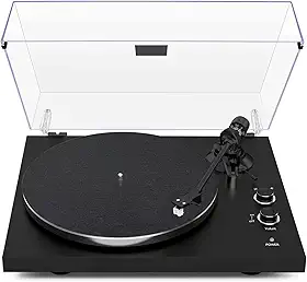 ANVAR VEDO Vinil Player Bluetooth - Toca Discos com Transmissão Sem Fio, Mesa Giratória, Braço de Canto Ajustável, Som de Alta para 7/10/12 Polegadas, Design Retro e Moderno para Presente 110V/220V