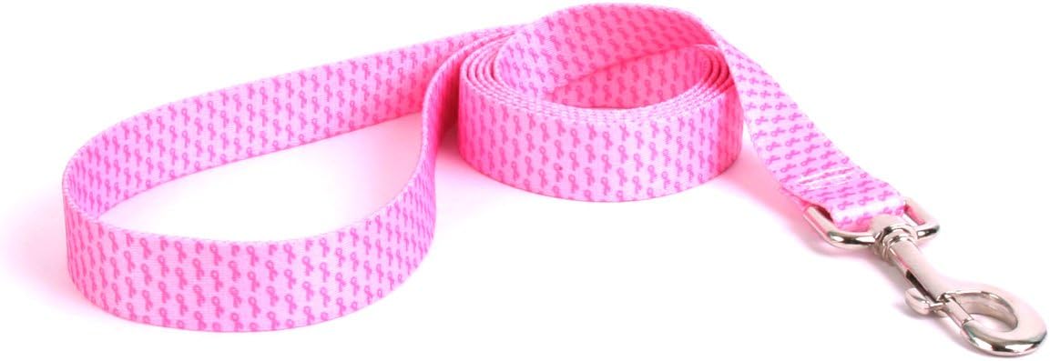 Yellow Dog Design Standard Lead, Petite Pink Ribbons, 1" x 60" (5 ft.)