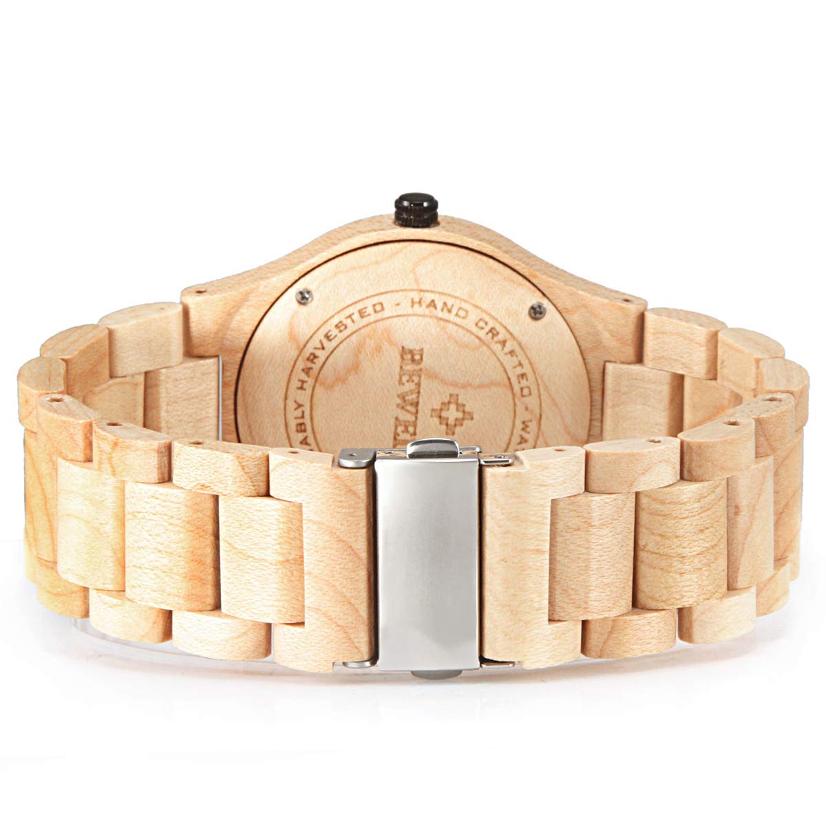 Alienwork Wood Zegarek Mężczyźni Kobiety Naturalne Drewno