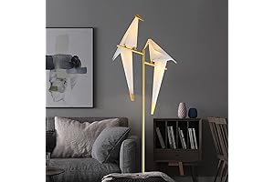 62-Inch Modern Bird Floor Lamp, Gold Finish Crane Bird Swing Floor Light Fixtures For Bedroom