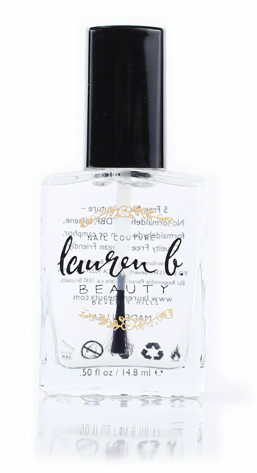 Lauren B. Quick Dry Top Coat | Natural Quick Dry Nail Polish Base Coat, Vegan Nail Art Gel Polisher Base Coat | Nail Care Products And Manicure Nail Art Supplies For Women