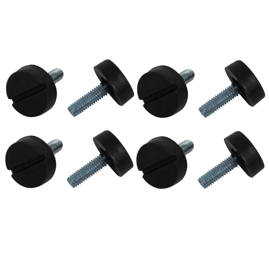 uxcell M6x20mm Slotted Round Base Furniture Glide Adjustable Leveling Foot 8pcs
